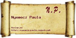 Nyemecz Paula névjegykártya